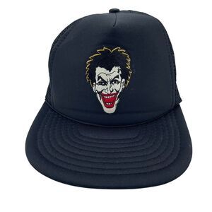 Vintage 80s Joker Black Snapback Cap Baseball Hat Batman DC Hat